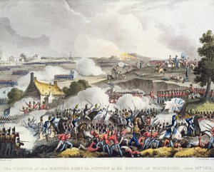 مركز الجيش البريطاني في القتال في معركة واترلو ، 18 يونيو 1815 ، محفورة من قبل ساذرلاند