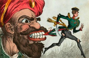 بداية حرب القرم بعيون رسام الكاريكاتير في أوروبا الغربية ، خمسينيات القرن التاسع عشر.