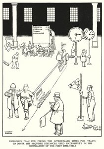 رسم توضيحي للسكك الحديدية Ribaldry بواسطة W Heath Robinson (litho) بواسطة وليام هيث روبنسون