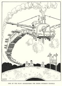 رسم توضيحي للسكك الحديدية Ribaldry بواسطة W Heath Robinson (litho) بواسطة وليام هيث روبنسون