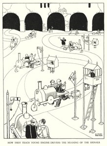 رسم توضيحي للسكك الحديدية Ribaldry بواسطة W Heath Robinson (litho) بواسطة وليام هيث روبنسون