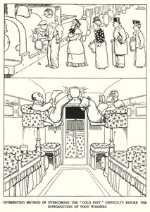 رسم توضيحي للسكك الحديدية Ribaldry بواسطة W Heath Robinson (litho) بواسطة وليام هيث روبنسون