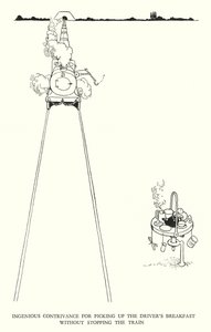 رسم توضيحي للسكك الحديدية Ribaldry بواسطة W Heath Robinson (litho) بواسطة وليام هيث روبنسون