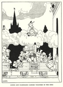 رسم توضيحي للسكك الحديدية Ribaldry بواسطة W Heath Robinson (litho) بواسطة وليام هيث روبنسون
