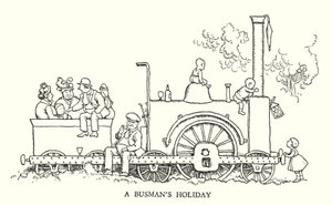 رسم توضيحي للسكك الحديدية Ribaldry بواسطة W Heath Robinson (litho) بواسطة وليام هيث روبنسون