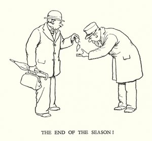رسم توضيحي للسكك الحديدية Ribaldry بواسطة W Heath Robinson (litho) بواسطة وليام هيث روبنسون