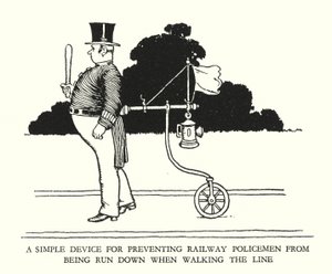 رسم توضيحي للسكك الحديدية Ribaldry بواسطة W Heath Robinson (litho) بواسطة وليام هيث روبنسون