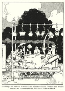 رسم توضيحي للسكك الحديدية Ribaldry بواسطة W Heath Robinson (litho) بواسطة وليام هيث روبنسون