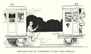 رسم توضيحي للسكك الحديدية Ribaldry بواسطة W Heath Robinson (litho) بواسطة وليام هيث روبنسون