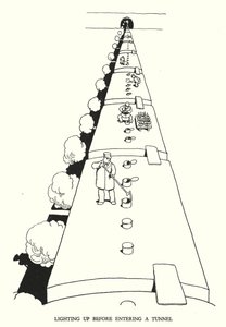رسم توضيحي للسكك الحديدية Ribaldry بواسطة W Heath Robinson (litho) بواسطة وليام هيث روبنسون