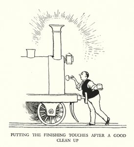 رسم توضيحي للسكك الحديدية Ribaldry بواسطة W Heath Robinson (litho) بواسطة وليام هيث روبنسون