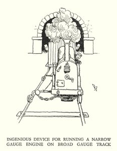 رسم توضيحي للسكك الحديدية Ribaldry بواسطة W Heath Robinson (litho) بواسطة وليام هيث روبنسون