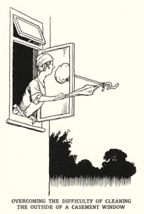 Overcoming the Difficulty of Cleaning the Outside of a Casement Window (litho) بواسطة وليام هيث روبنسون