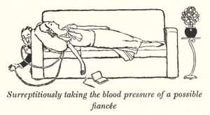 Surreptitiously taking the blood pressure of a possible fiancee (litho) بواسطة وليام هيث روبنسون