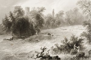 Castleconnell and Doonass Rapids ، County Limerick ، Ireland ، from &39;Scenery and Antiquities of Ireland&39; by George Virtue ، 1860s بواسطة وليام هنري بارتليت