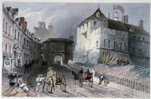 La porte "" Priscott Gate "في مدينة كيبيك ، كندا - في" "المشهد الكندي المصور" بقلم ويليام هنري بارتليت ، محرر. جورج الفضيلة