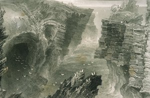 Puffin Hole at Kilkee ، County Clare ، Ireland ، from &39;Scenery and Antiques in Ireland&39; by George Virtue ، 1860s بواسطة وليام هنري بارتليت