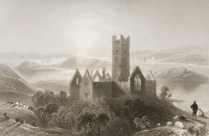 دير روسرك ، مقاطعة مايو ، أيرلندا ، من "مشهد وآثار أيرلندا" بقلم جورج فيرت ، 1860 بواسطة وليام هنري بارتليت