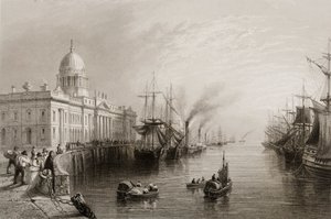 The Custom House ، دبلن ، من "مشهد وآثار أيرلندا" لجورج فيرت ، 1860