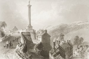 Walls and Walker Pillar، Londonderry، from &39;Scenery and Antiquities of Ireland&39; by George Virtue، 1860s بواسطة وليام هنري بارتليت