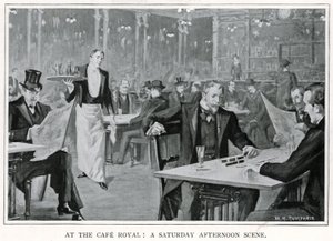 At the Cafe Royal: مشهد بعد ظهر يوم السبت ، حوالي 1900 (ليثو) بواسطة وليام هنري همفريس
