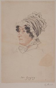 Mrs Hannah Gregory (red & grey chalk on paper) بواسطة وليام هنري هنت