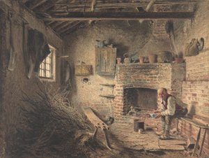 إفطار الحطاب وجبة The Twig Gatherer's ، كاليفورنيا. 1832-34. بواسطة وليام هنري هنت
