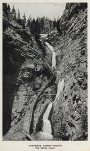 وديان كولورادو: Cheyenne Canon، South، The Seven Falls (b / w photo) بواسطة وليام هنري جاكسون