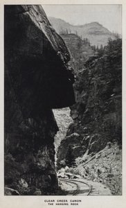 وديان كولورادو: Clear Creek Canon ، The Hanging Rock (صورة b / w) بواسطة وليام هنري جاكسون