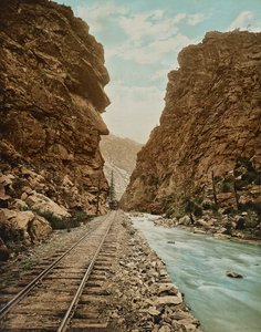 Clear Creek Canyon ، كولورادو ، c.1899 (فوتوليثو) بواسطة وليام هنري جاكسون