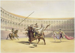 The Bull Tossing the Picador and Horse ، 1865 بواسطة وليام هنري ليك برايس