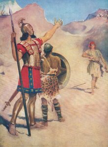 ديفيد وجالوت ، من كتاب مصور الكتاب المقدس الذي نشره توماس نيلسون ، ج 1950 بواسطة وليام هنري مارجيسون