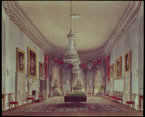 غرفة الطعام ، Frogmore من Pyne&39;s Royal Residences ، 1818 بواسطة وليام هنري باين