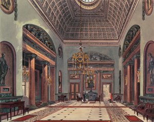 قاعة المدخل ، كارلتون هاوس من Pynes Royal Residences ، 1818 بواسطة وليام هنري باين
