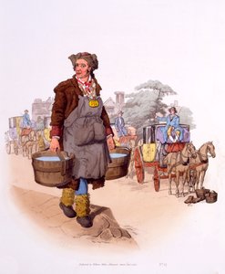 Watercarrier برخصته GR 198 (جورجيوس ريكس) ، من "أزياء بريطانيا العظمى ؛ نظرة نادرة ومقنعة للطبقات العاملة في العمل ، 1808 بواسطة وليام هنري باين
