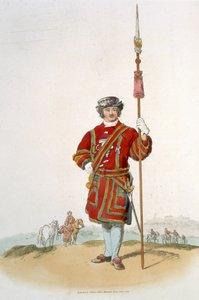 يومان حارس الملك ، من "زي بريطانيا العظمى" ، نشره ويليام ميللر ، 1805 بواسطة وليام هنري باين