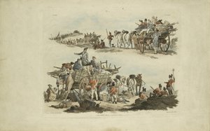 مشاهد المخيم ، 1803 (النقش الملون) بواسطة وليام هنري بعد Pyne