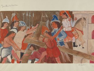 محطة الصليب رقم 3: سقوط يسوع للمرة الأولى ، ج. 1936. بواسطة وليام هربرت