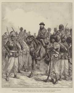اللواء غوس الدين خان ، قائد القوات الأفغانية في بنجدة ، مع جنوده الأفغان بواسطة وليام هيشام أوفرند