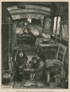 Sketches of Gipsy Life; Interior of Van near Latimer Road, Notting Hill (engraving) بواسطة وليام هيشام أوفرند
