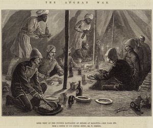 الحرب الأفغانية ، خيمة الفوضى للكتيبة الرابعة من البنادق في باساول بواسطة وليام هيشام أوفرند