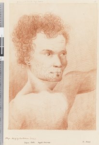 الصفحة 24 أ أوتاجو ، رئيس جزيرة أمستردام ، 1768-1775 (الطباشير الأحمر والأبيض) بواسطة وليام هودجز