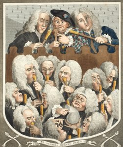 مشورة للأطباء ، أو شركة متعهدي دفن الموتى ، توضيح من &39;Hogarth Restored: The Whole Works of the William Hogarth الشهير ، أعيد نقشه بواسطة Thomas Cook&39; ، الحانة. 1812 (لون اليد بواسطة وليام هوغارث