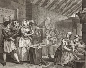 A Harlot؟ S Progress - The Way of a Whore، Sheet 4: Im Zuchthaus. 1732 بواسطة وليام هوغارث