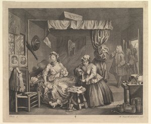 تقدم Harlots ، اللوحة 3 ، أبريل 1732. بواسطة وليام هوغارث