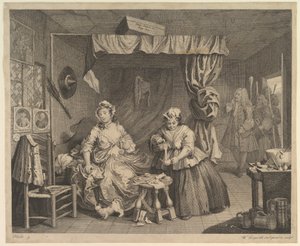تقدم Harlots ، اللوحة 3 ، قبل أبريل 1732. بواسطة وليام هوغارث