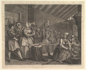 تقدم Harlots ، اللوحة 4 ، أبريل 1732. بواسطة وليام هوغارث