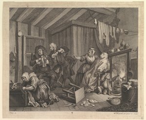 تقدم Harlots ، اللوحة 5 ، أبريل 1732. بواسطة وليام هوغارث