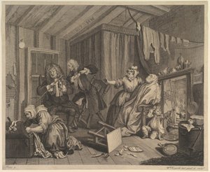 تقدم Harlots ، اللوحة 5 ، قبل أبريل 1732. بواسطة وليام هوغارث