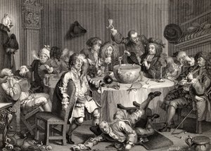 محادثة منتصف الليل الحديثة ، من "أعمال ويليام هوغارث" ، نُشرت عام 1833 بواسطة وليام هوغارث
